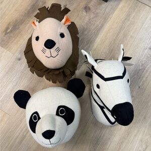 Plush Animal Head Wall Hangings